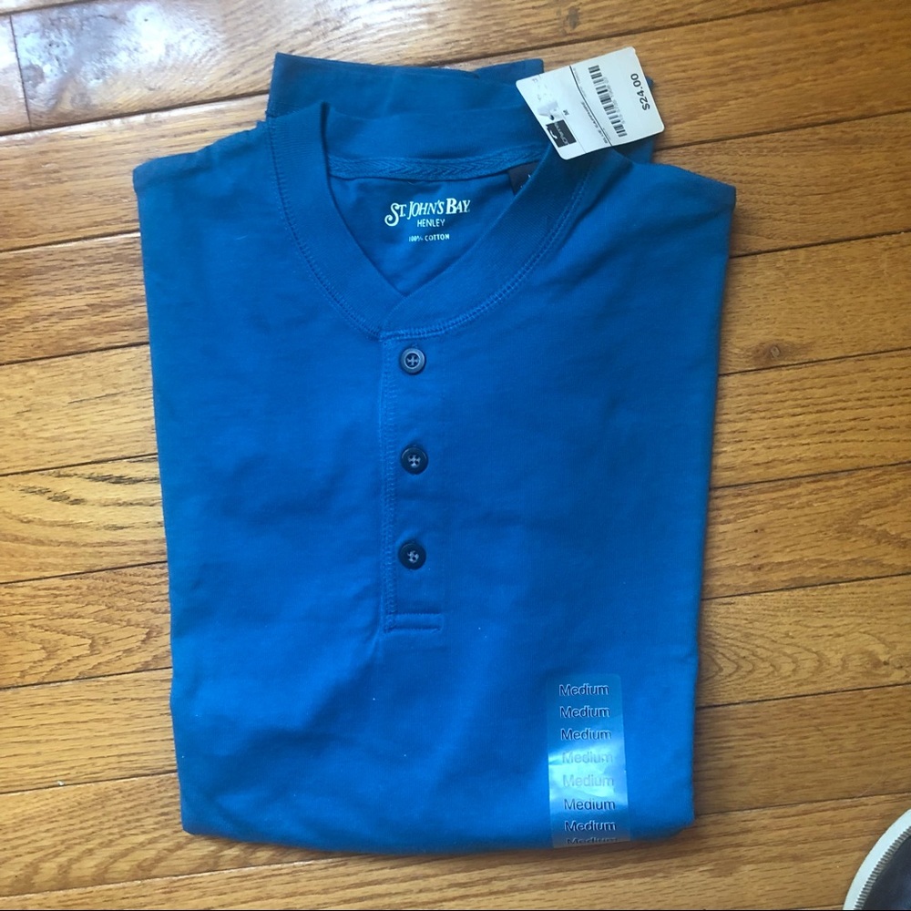 NWT Men’s  St John’s Bay Casual Shirt SS Blue SZ M Spring! Father’s Day Gift!